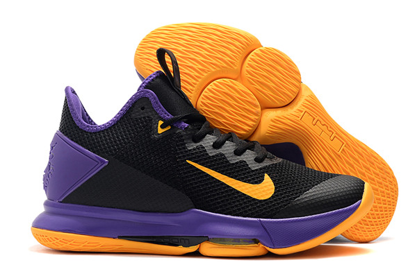 Men's Running weapon LeBron James Witness 4 Black/Yellow-Purple Shoes 041
